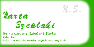 marta szeplaki business card