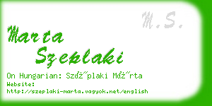 marta szeplaki business card